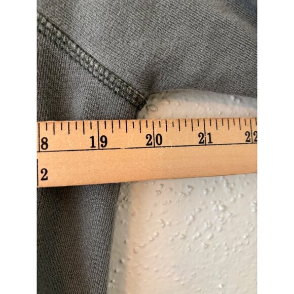 Free People Womens No Frills Lace Inset Pullover Top Green Cotton Oversized - Picture 8 of 12